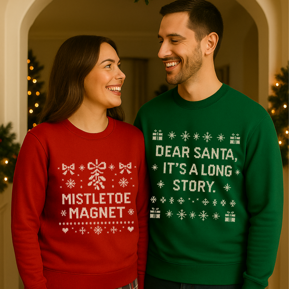 Mistletoe Magnet Christmas Sweatshirt | Funny Holiday Sweater | Cozy Green Unisex Crewneck | Perfect Christmas Gift
