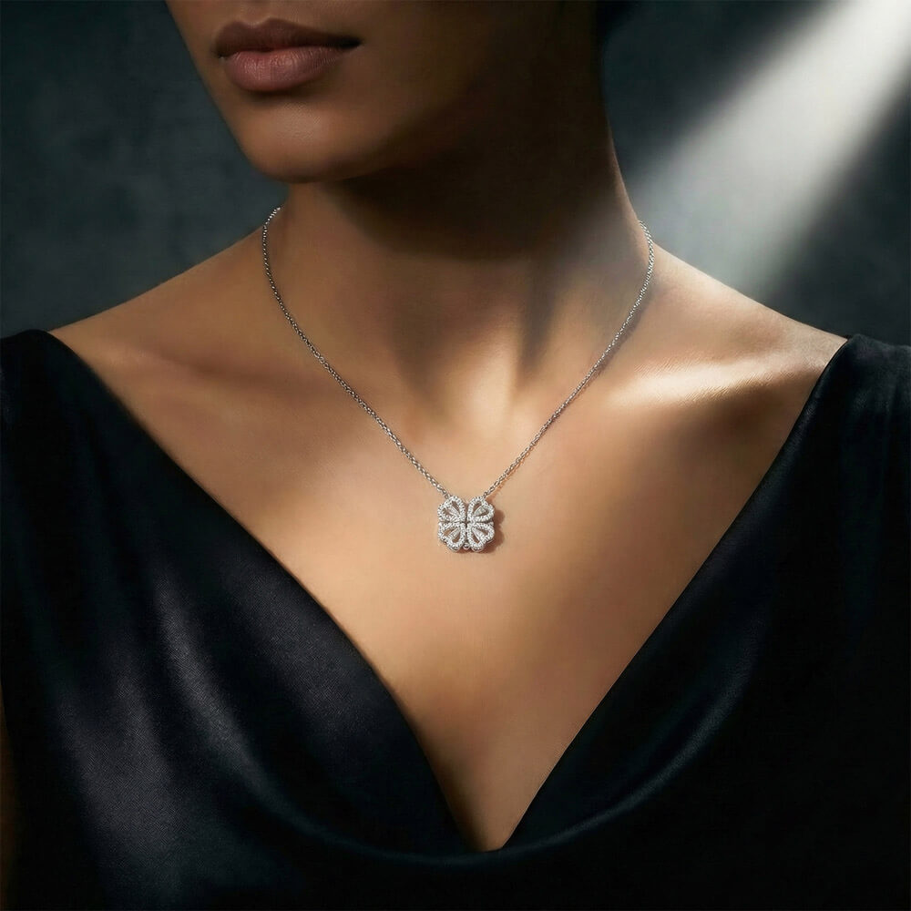 To My Wife Magnetic Hearts Necklace, Romantic Gift From Husband