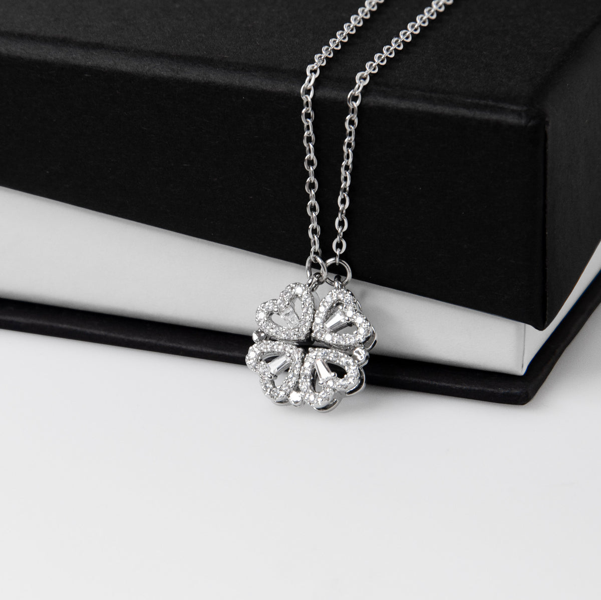 To My Wife Magnetic Hearts Necklace, Romantic Gift From Husband