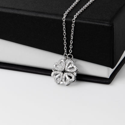 To My Wife Magnetic Hearts Necklace, Romantic Gift From Husband
