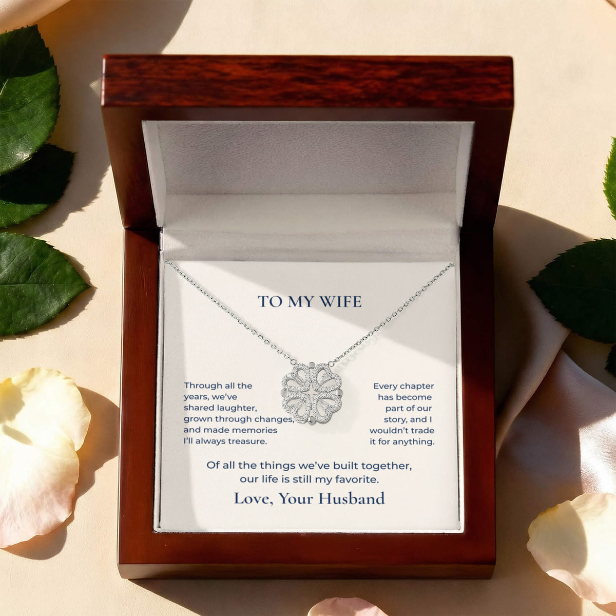 To My Wife Magnetic Hearts Necklace, Romantic Gift From Husband