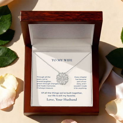 To My Wife Magnetic Hearts Necklace, Romantic Gift From Husband