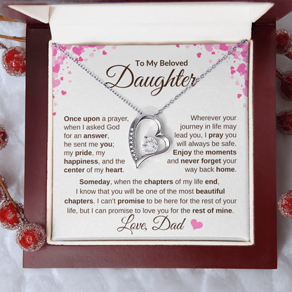 Emotional Daughter Gift Heart Necklace From Dad