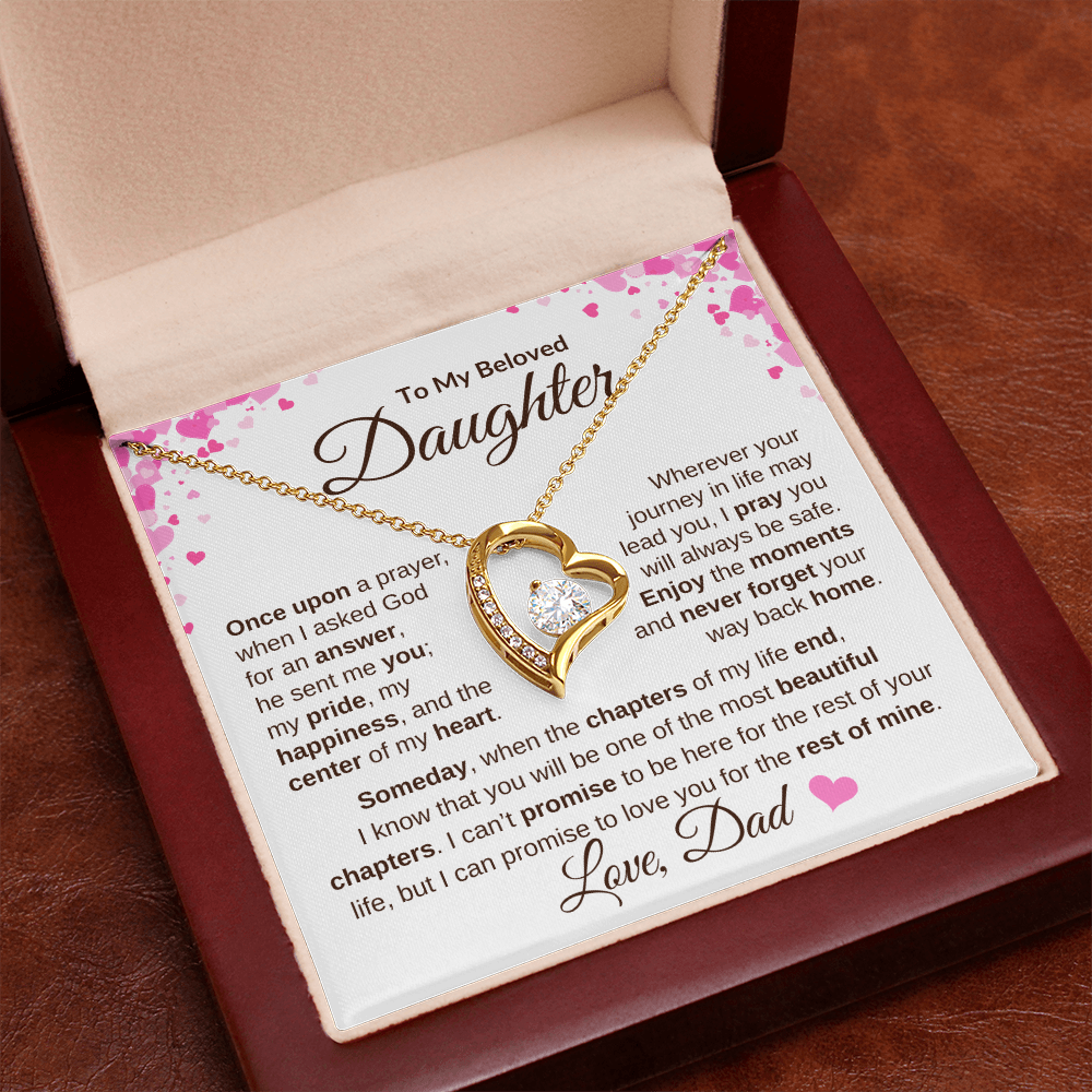 Emotional Daughter Gift Heart Necklace From Dad
