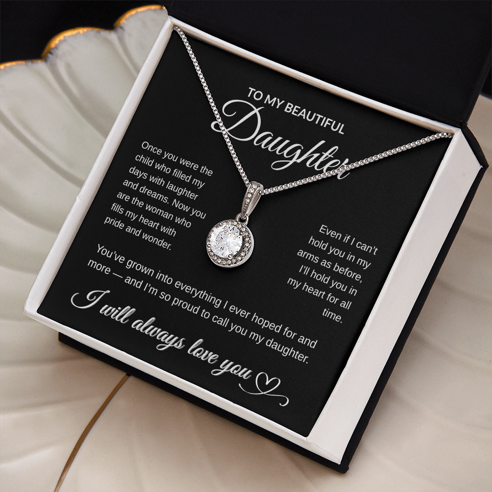 To My Beautiful Daughter – Dad's Christmas Necklace Gift w/ Full Message
