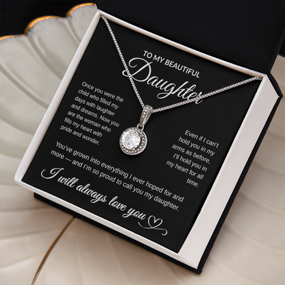 To My Beautiful Daughter – Dad's Christmas Necklace Gift w/ Full Message