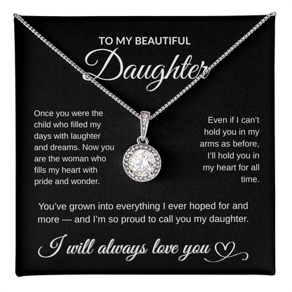 To My Beautiful Daughter – Dad's Christmas Necklace Gift w/ Full Message