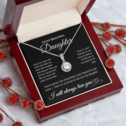 To My Beautiful Daughter – Dad's Christmas Necklace Gift w/ Full Message