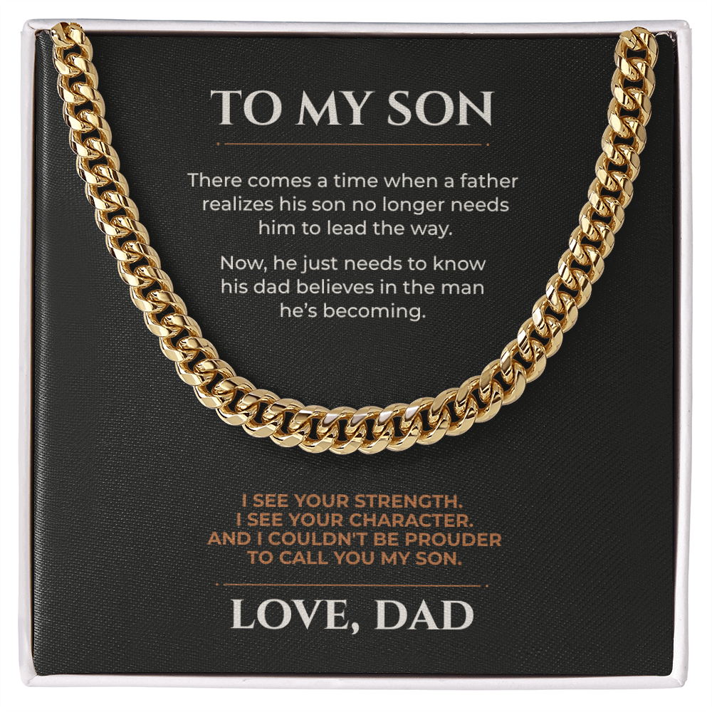 To My Son, I Couldn't Be Prouder Cuban Link Chain From Dad