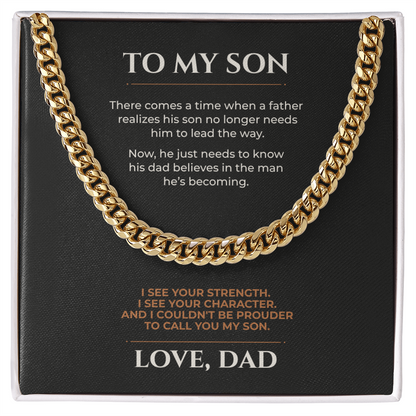 To My Son, I Couldn't Be Prouder Cuban Link Chain From Dad