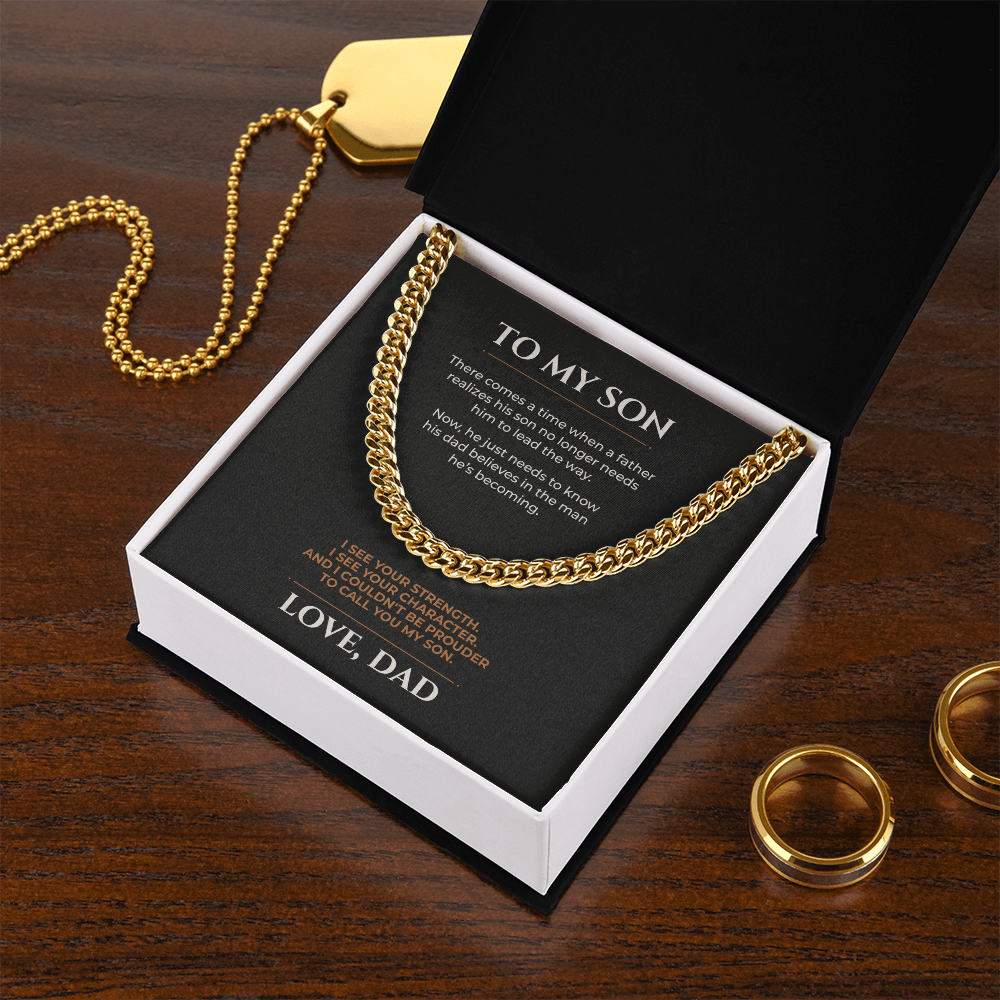 To My Son, I Couldn't Be Prouder Cuban Link Chain From Dad