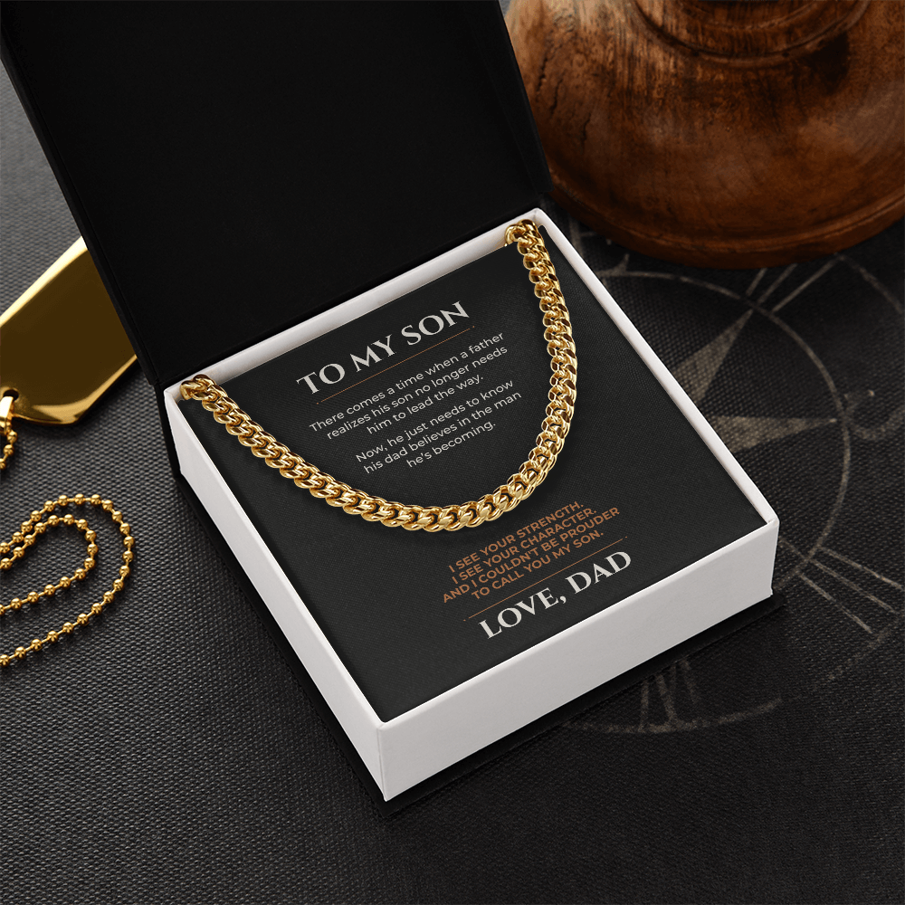 To My Son, I Couldn't Be Prouder Cuban Link Chain From Dad