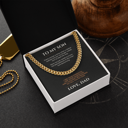 To My Son, I Couldn't Be Prouder Cuban Link Chain From Dad