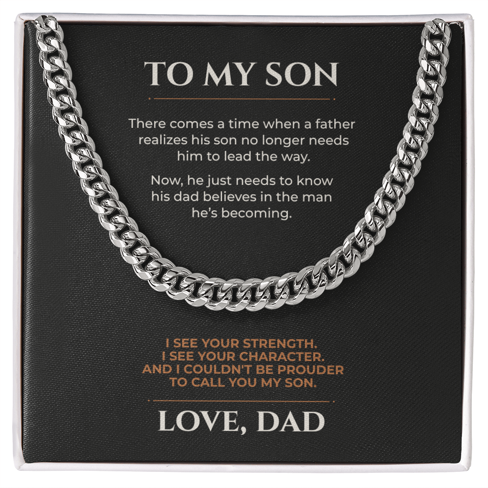 To My Son, I Couldn't Be Prouder Cuban Link Chain From Dad