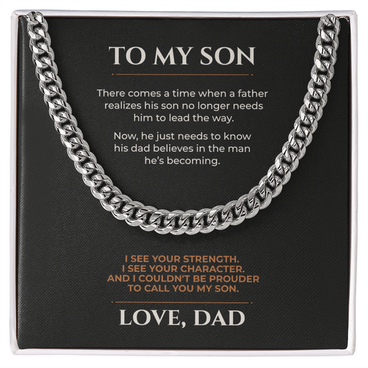To My Son, I Couldn't Be Prouder Cuban Link Chain From Dad