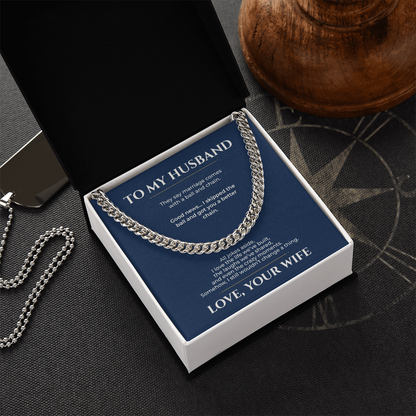 To My Husband Cuban Link Chain – Ball & Chain Gift from Wife