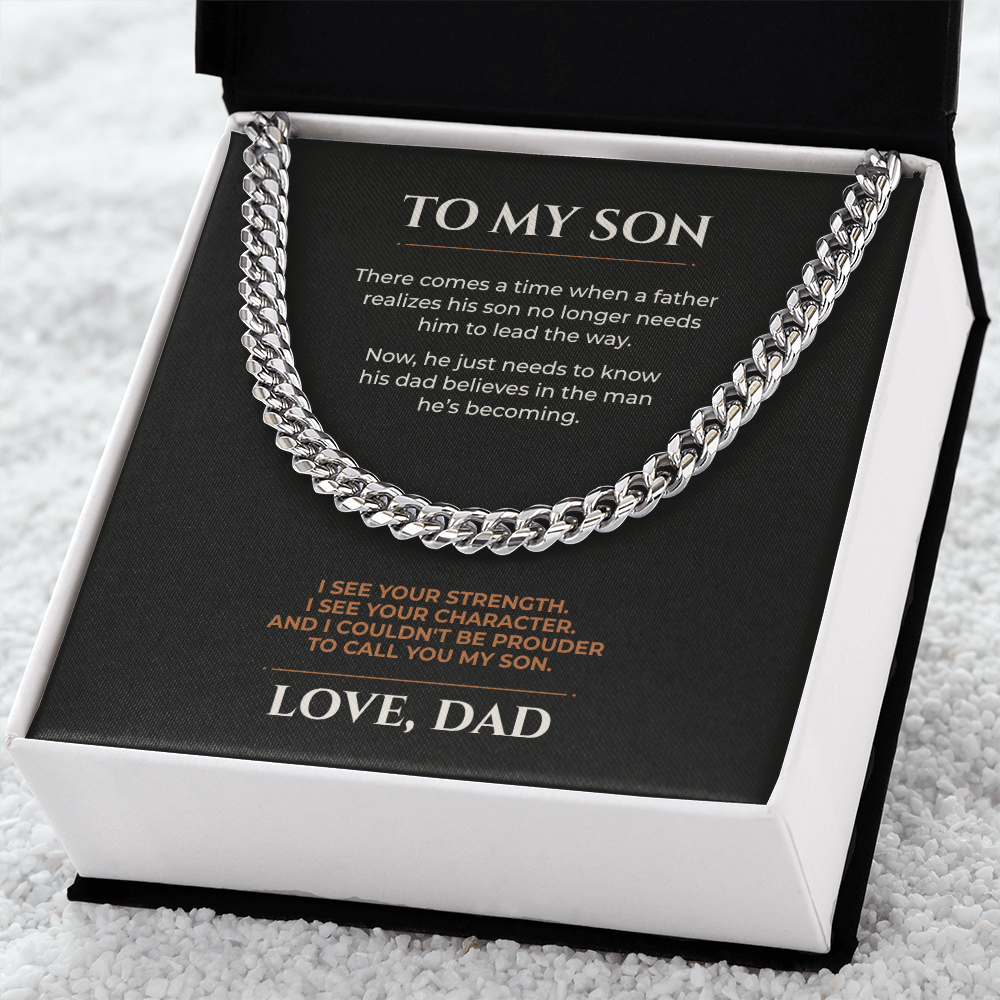To My Son, I Couldn't Be Prouder Cuban Link Chain From Dad