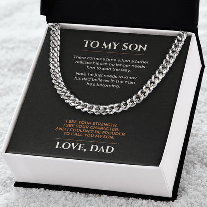 To My Son, I Couldn't Be Prouder Cuban Link Chain From Dad