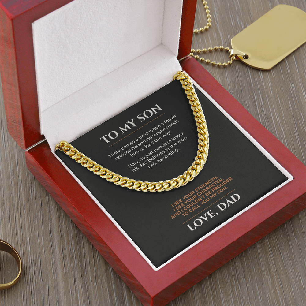 To My Son, I Couldn't Be Prouder Cuban Link Chain From Dad