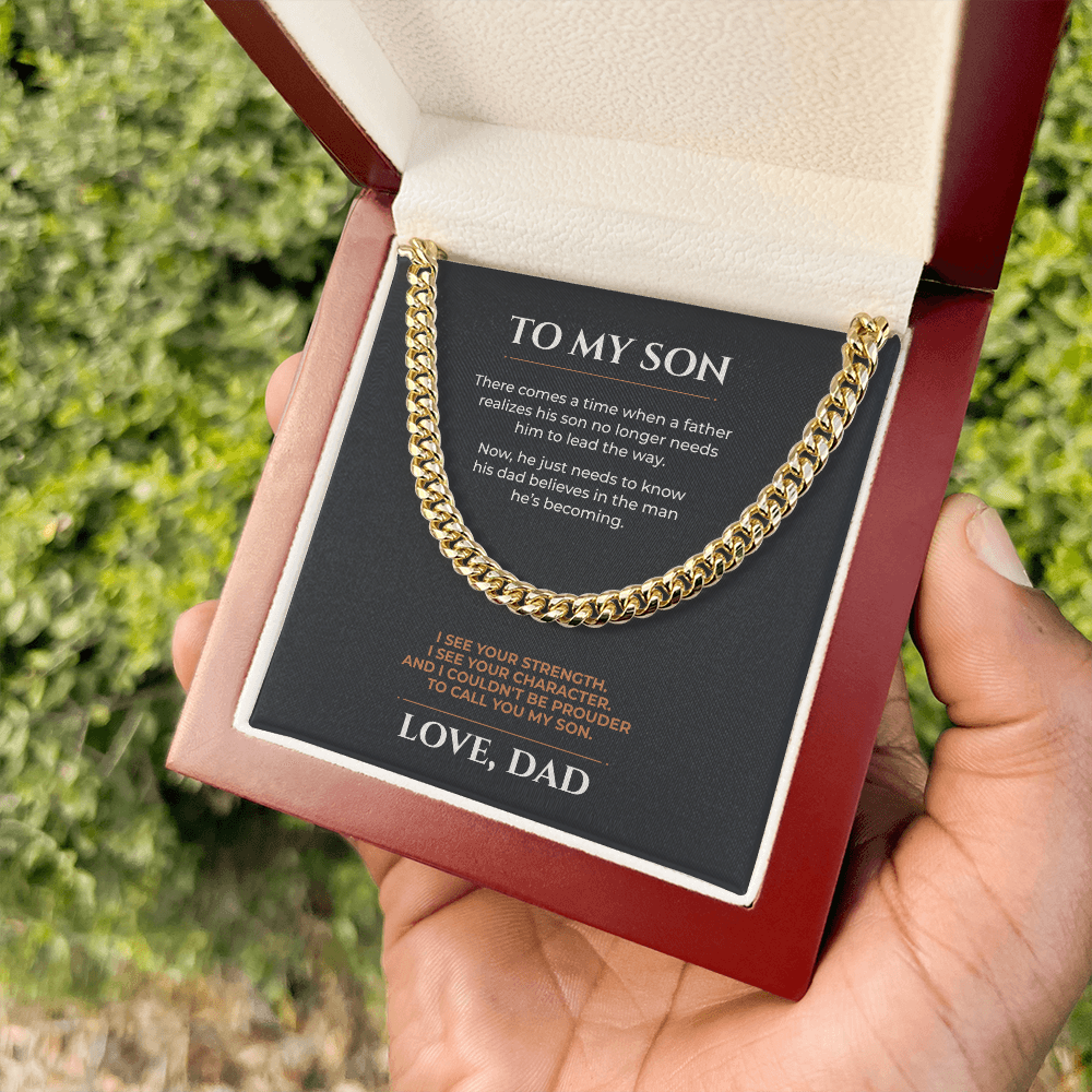 To My Son, I Couldn't Be Prouder Cuban Link Chain From Dad