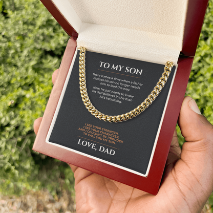 To My Son, I Couldn't Be Prouder Cuban Link Chain From Dad