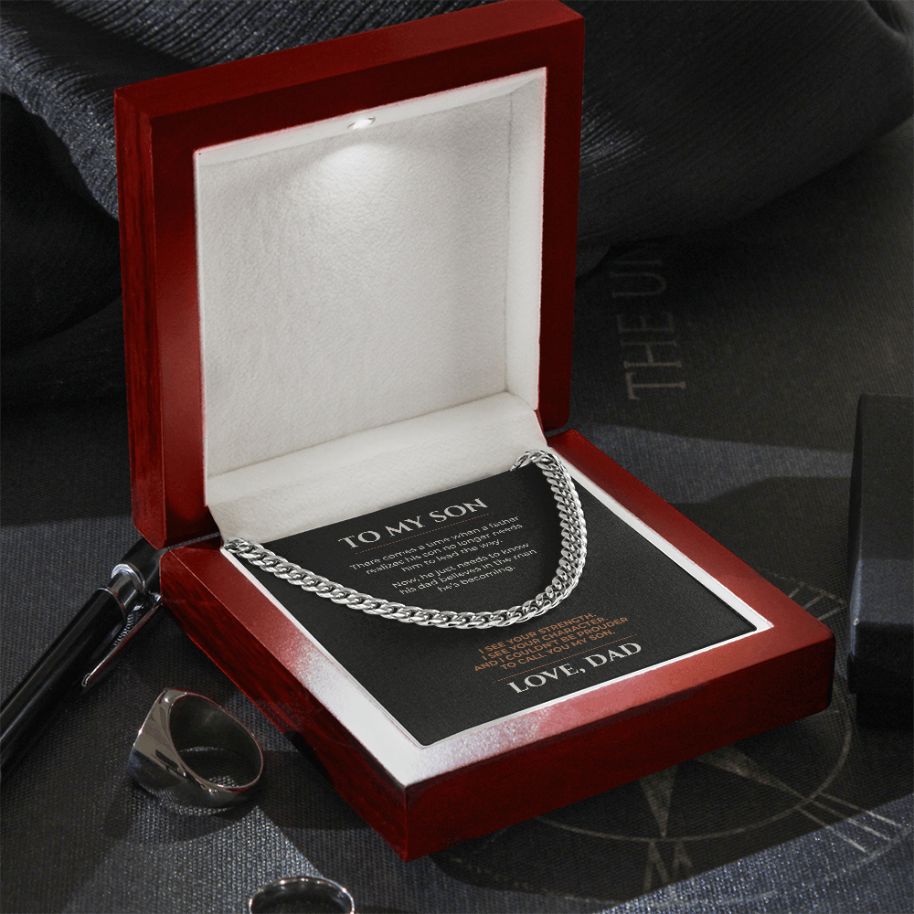 To My Son, I Couldn't Be Prouder Cuban Link Chain From Dad