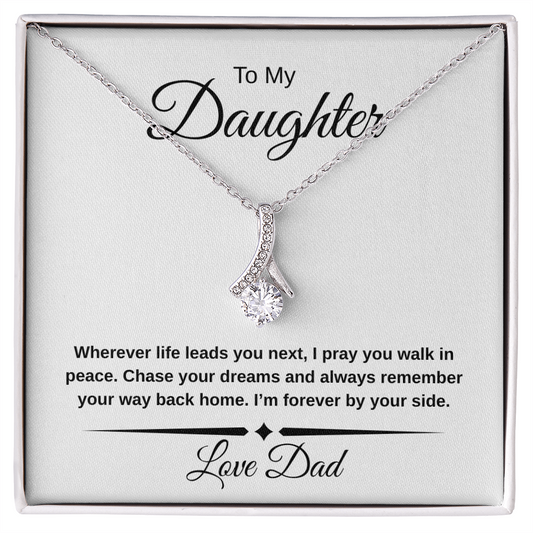 To My Daughter – Sparkling Gift of Guidance & Love  Available in 14K White Gold or 18K Yellow Gold