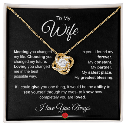 Wife Love Knot Necklace Meaningful Romantic Gift