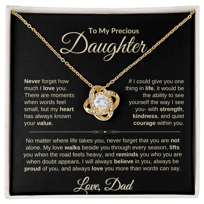 Timeless Love Knot Necklace For Daughter From Dad