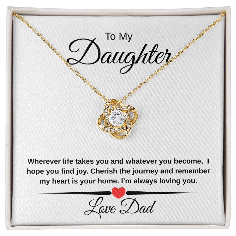 Heartfelt Father Daughter Gift Love Knot Necklace