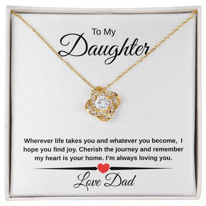 Heartfelt Father Daughter Gift Love Knot Necklace