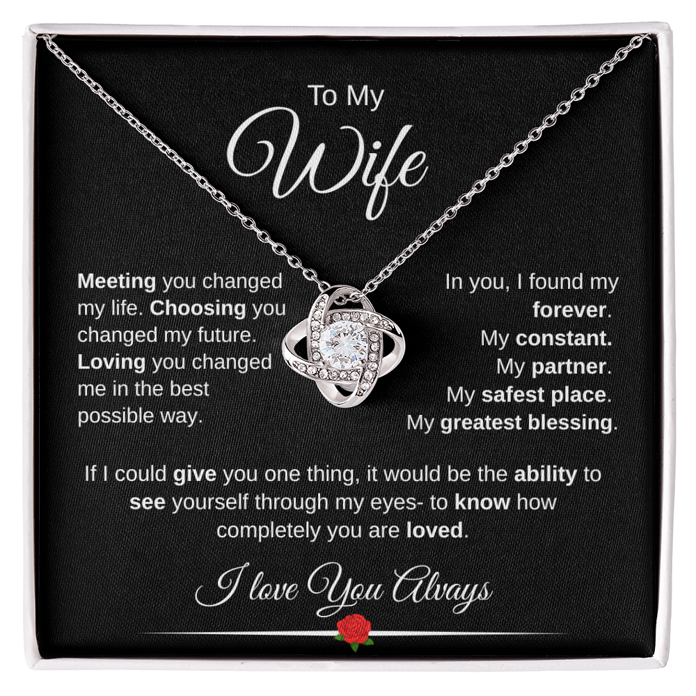 Wife Love Knot Necklace Meaningful Romantic Gift