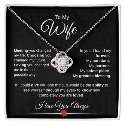 Wife Love Knot Necklace Meaningful Romantic Gift
