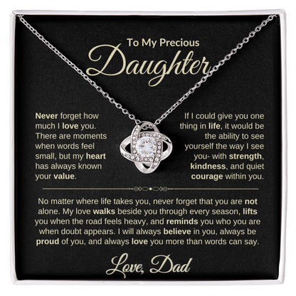 Timeless Love Knot Necklace For Daughter From Dad