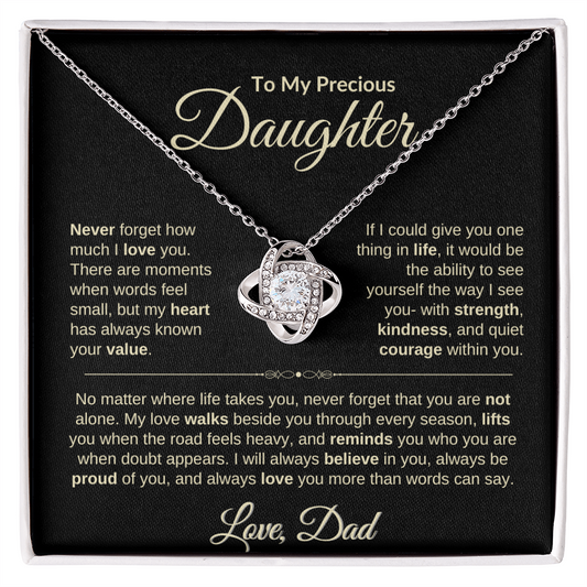 Timeless Love Knot Necklace For Daughter From Dad