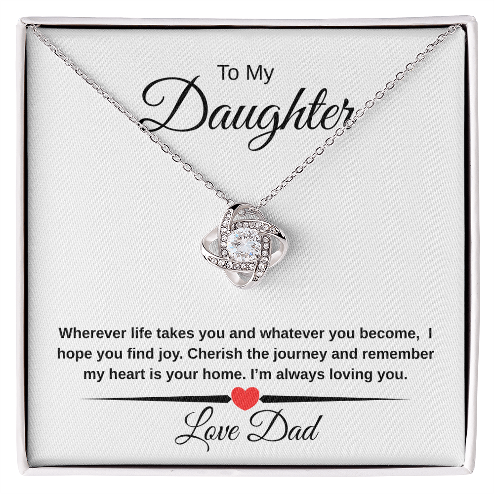 Heartfelt Father Daughter Gift Love Knot Necklace