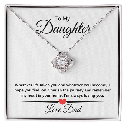 Heartfelt Father Daughter Gift Love Knot Necklace
