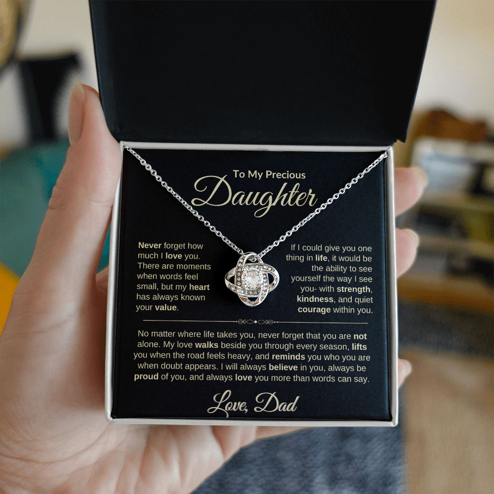 Timeless Love Knot Necklace For Daughter From Dad