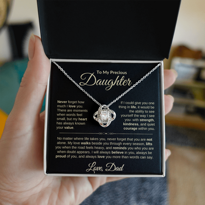 Timeless Love Knot Necklace For Daughter From Dad
