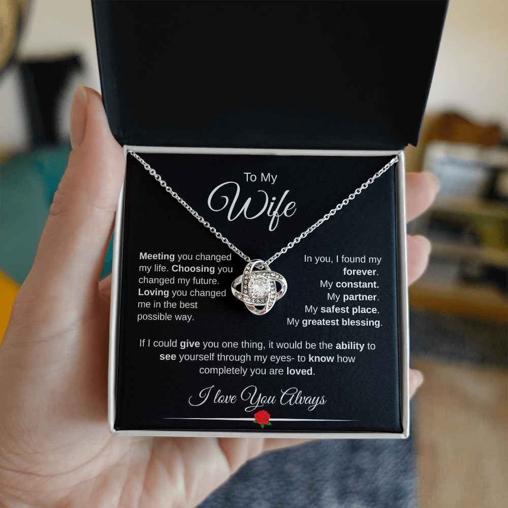 Wife Love Knot Necklace Meaningful Romantic Gift