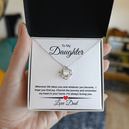Heartfelt Father Daughter Gift Love Knot Necklace