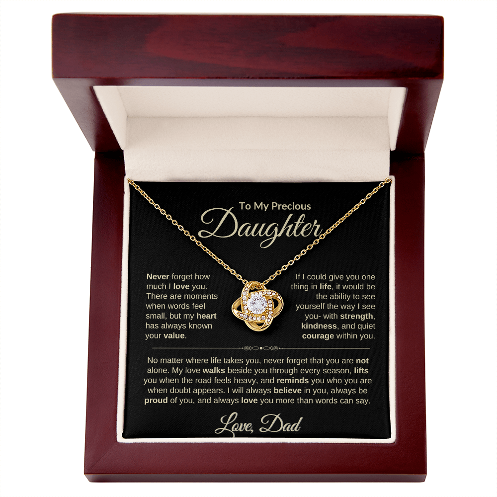 Timeless Love Knot Necklace For Daughter From Dad