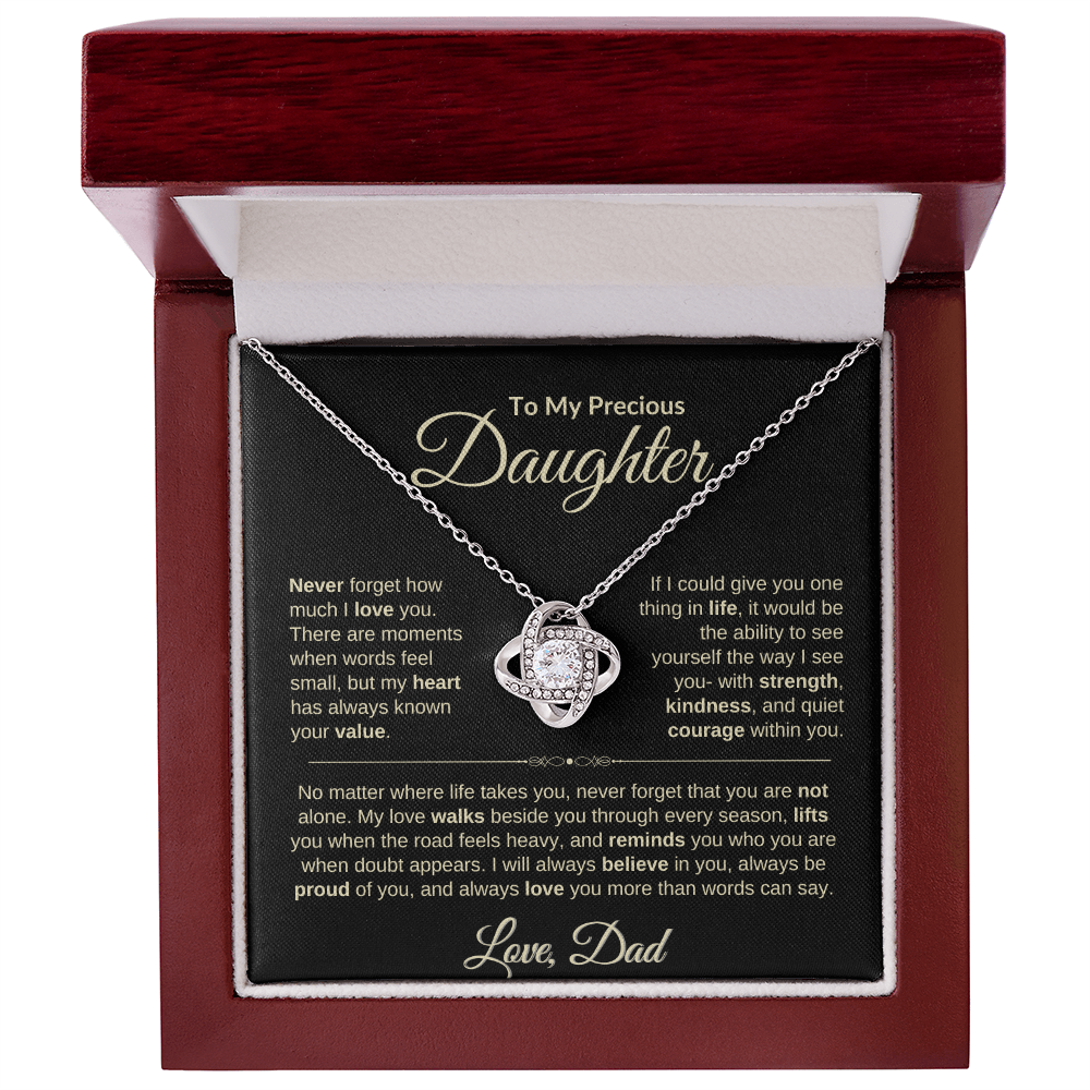 Timeless Love Knot Necklace For Daughter From Dad