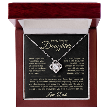 Timeless Love Knot Necklace For Daughter From Dad
