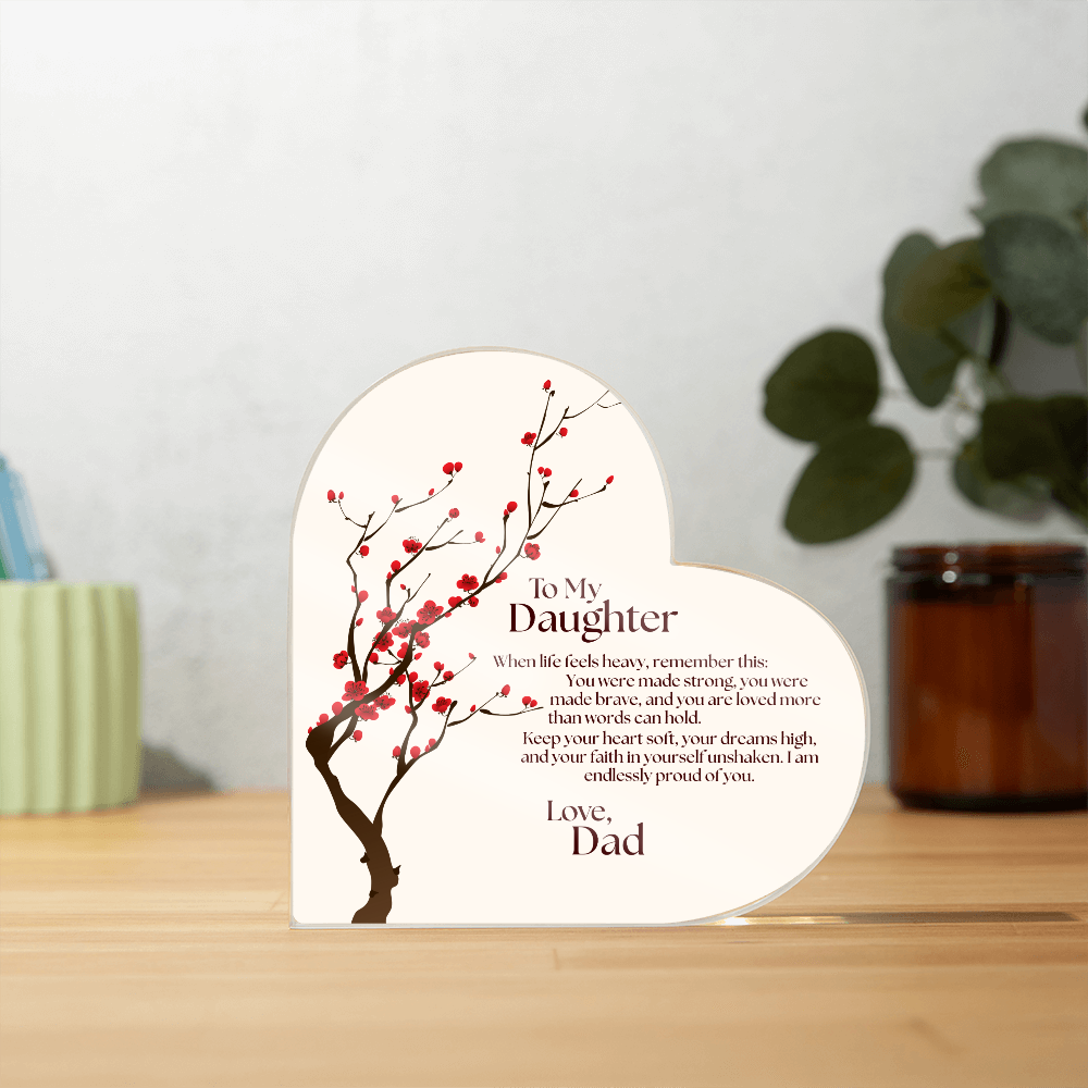 Heartfelt Dad To Daughter Heart Plaque Emotional Gift