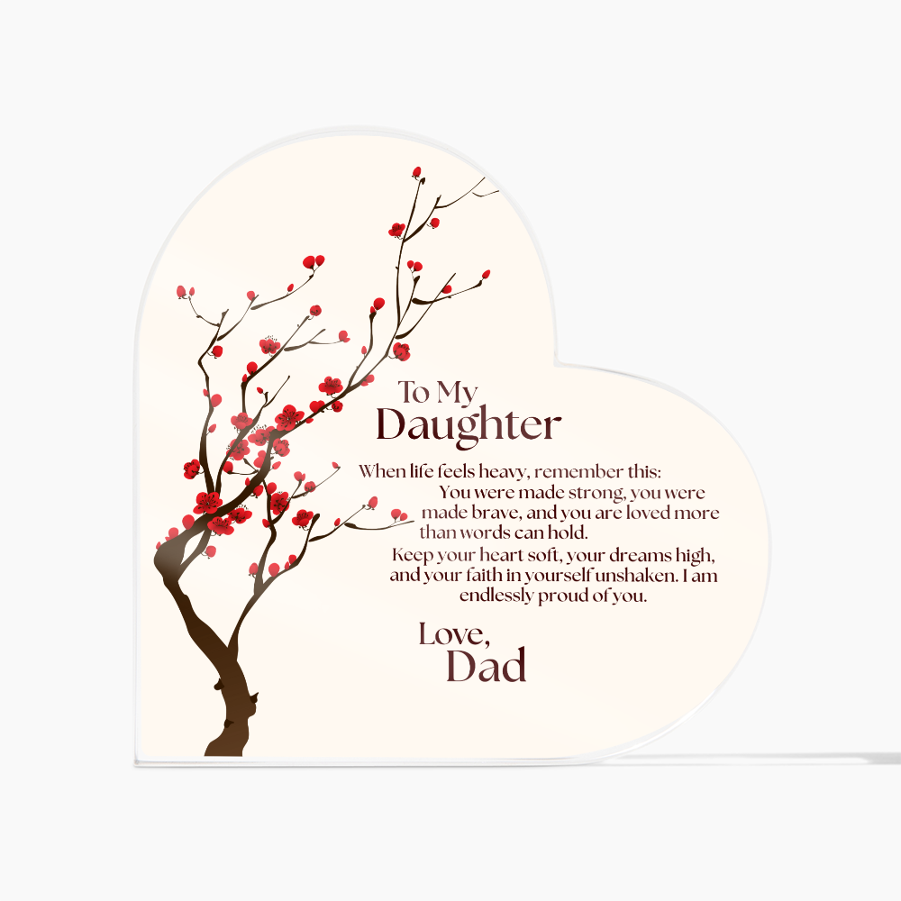 Heartfelt Dad To Daughter Heart Plaque Emotional Gift