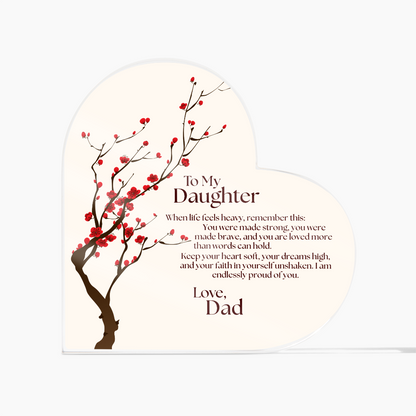 Heartfelt Dad To Daughter Heart Plaque Emotional Gift