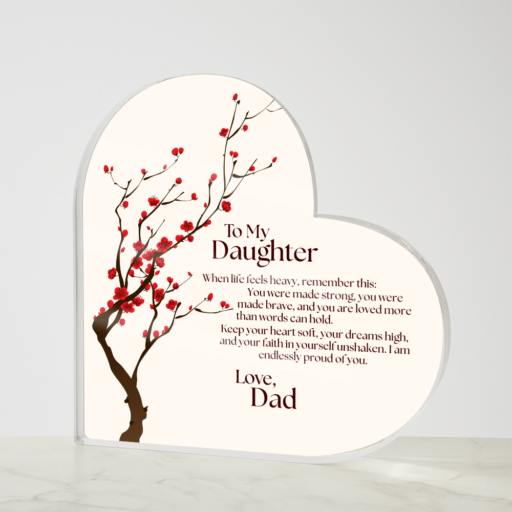 Heartfelt Dad To Daughter Heart Plaque Emotional Gift