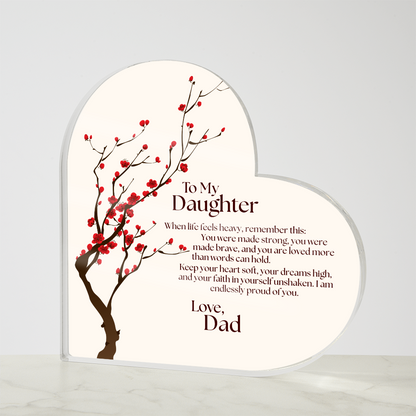 Heartfelt Dad To Daughter Heart Plaque Emotional Gift