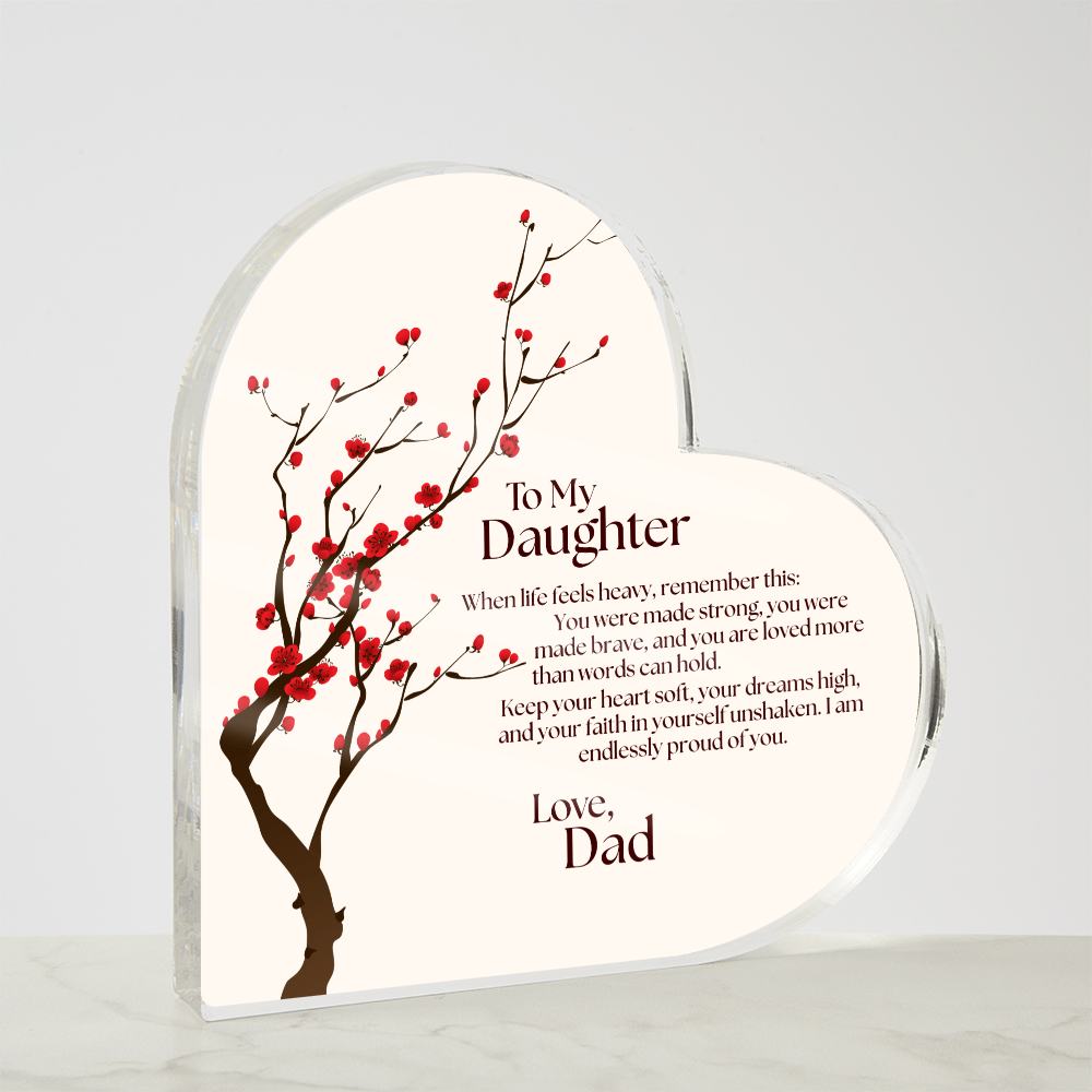Heartfelt Dad To Daughter Heart Plaque Emotional Gift